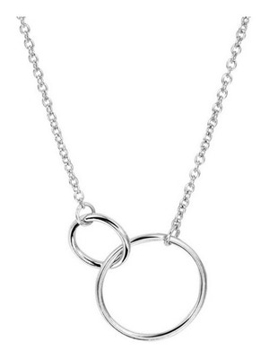 collier rondjes 41  4 cm zilver gerhodineerd