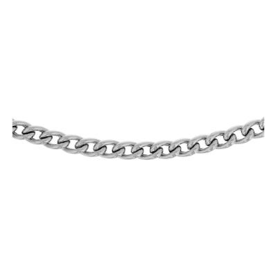 collier gourmette 75 mm 45 cm met groot springslot zilver gerhodineerd