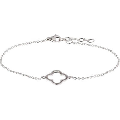 armband bloem 12 mm 165  25 cm zilver gerhodineerd