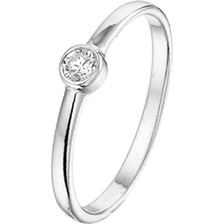 884276 Zilveren kinderring solitair zirkonia