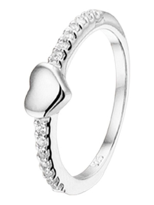 Treasure Collection TC-49048 Zilveren meisjes ring met hart en zirkonia 4 mm