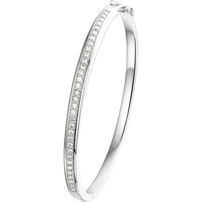 bangle scharnier zirkonia 45 x 58 mm zilver gerhodineerd