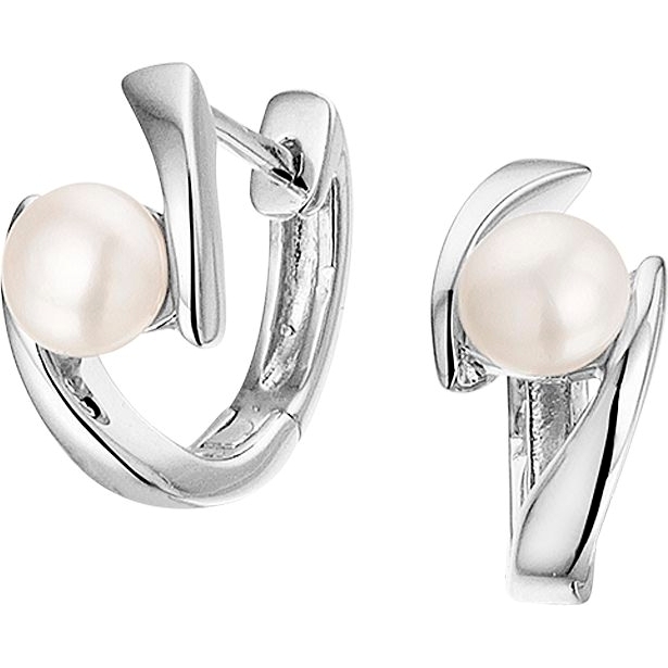 Treasure Collection 883603 Zilveren klapcreolen met parel