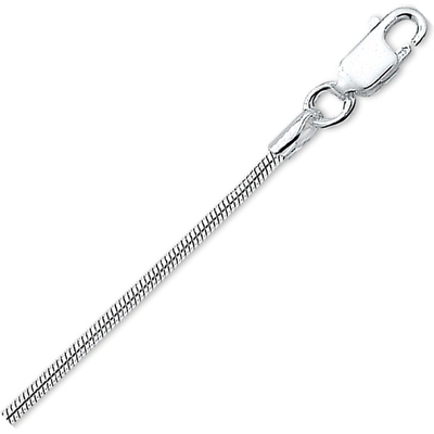 armband slang rond 16 mm 18 cm zilver gerhodineerd