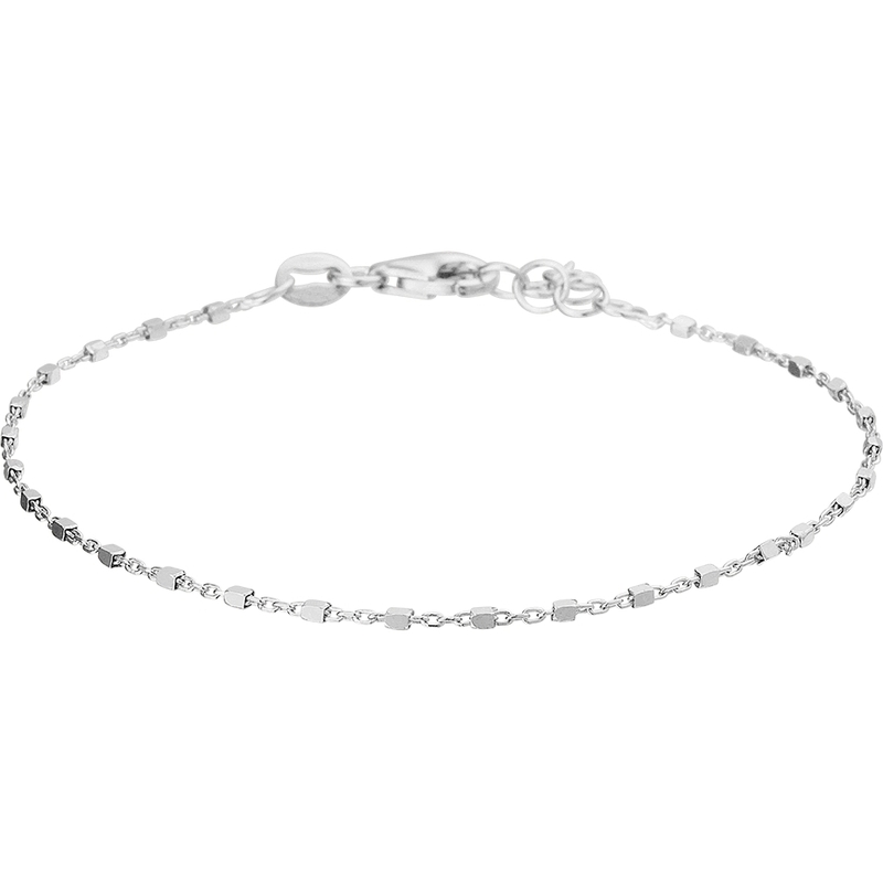 884578 Zilveren armband met blokjes schakels 17-19 cm