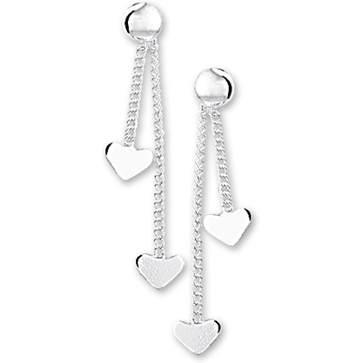 oorhangers hart zilver gerhodineerd