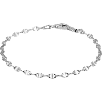enkelbandje anker 28 mm 24 cm zilver gerhodineerd