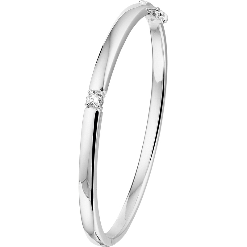 885294 Zilveren slavenarmband met zirkonia 4,5 mm