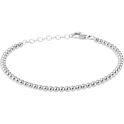armband bolletjes 30 mm 16  3 cm zilver gerhodineerd