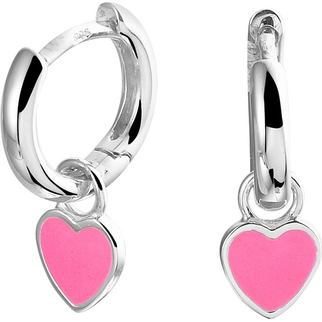 Treasure Collection TC-52877 Zilveren kinder oorringen met hart hanger