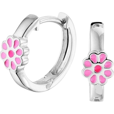 klapoorringen bloem zilver gerhodineerd