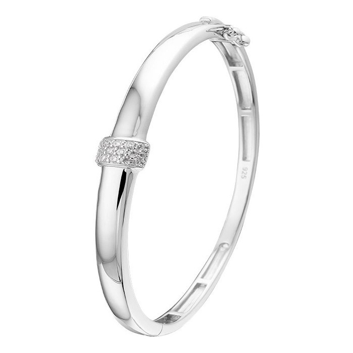 Treasure Collection L761 Zilveren slavenarmband met zirkonia 55,5 mm