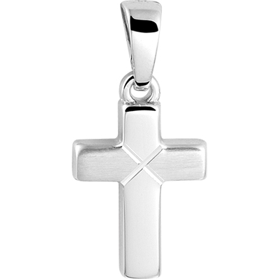 884740 Zilveren hanger met kruisje