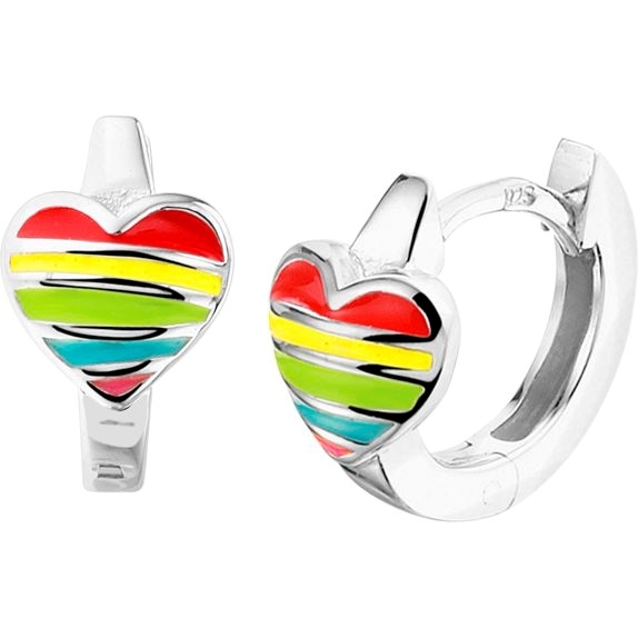 Treasure Collection 883554 Zilveren klapcreolen met hart