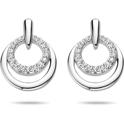oorknoppen zirkonia zilver gerhodineerd