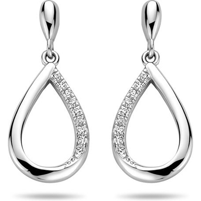 oorhangers druppel zirkonia zilver gerhodineerd