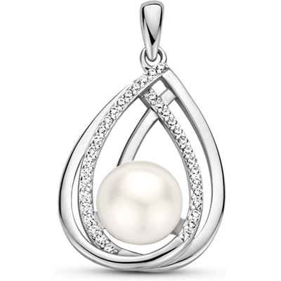 hanger parel zirkonia zilver gerhodineerd