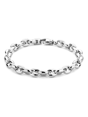 armband koffieboon 74 mm 20 cm zilver gerhodineerd