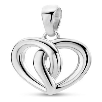 hanger hart zilver gerhodineerd