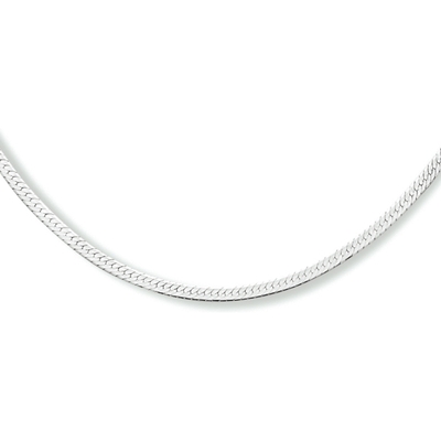 collier slang plat 20 mm 40 4 cm zilver gerhodineerd