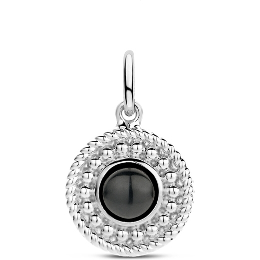 884754 Zilveren hanger met onyx 19 mm