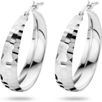 884682 Zilveren oorringen gediamanteerd 7 mm