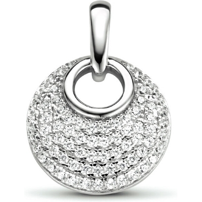 hanger rondje zirkonia zilver gerhodineerd