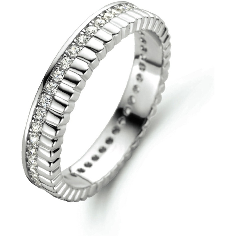 884302 Zilveren ring met zirkonia 4 mm