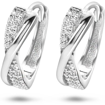 klapoorringen zirkonia zilver gerhodineerd