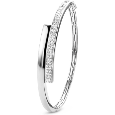 bangle zirkonia 95 x 61 mm zilver gerhodineerd