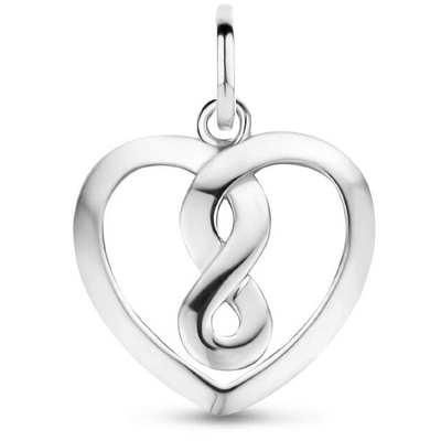 hanger hart en infinity zilver gerhodineerd