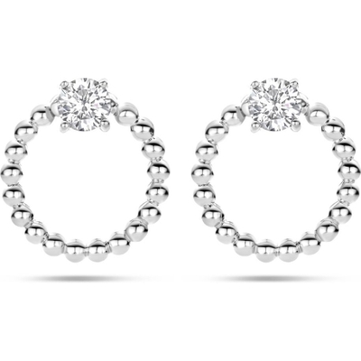 Treasure Collection 882954 Zilveren oorknoppen met bolletjes en zirkonia