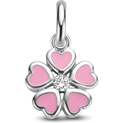 hanger bloem zirkonia zilver gerhodineerd