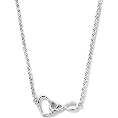 collier hart en infinity 42 3 cm zilver gerhodineerd
