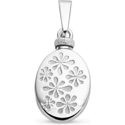 urnhanger gravure bloemen zilver gerhodineerd