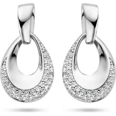 oorknoppen zirkonia zilver gerhodineerd