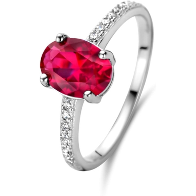Treasure Collection 883367 Zilveren ring met rood zirkonia