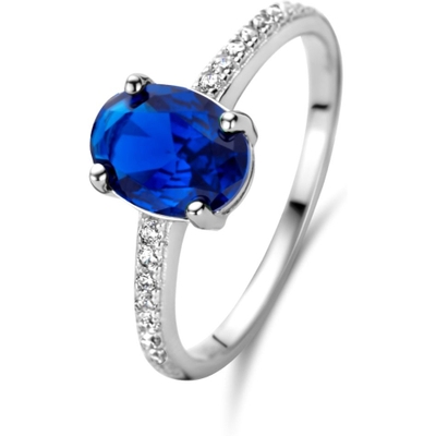 Treasure Collection 883369 Zilveren ring met blauw zirkonia