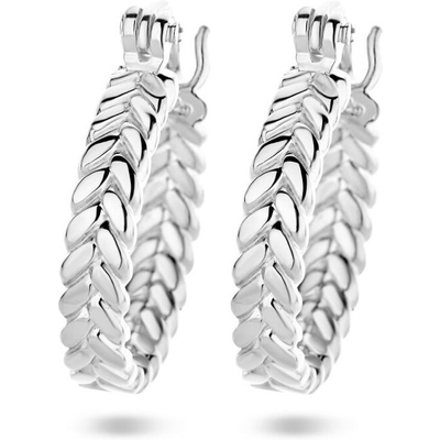 Treasure Collection 883694 Zilveren oorringen veermotief