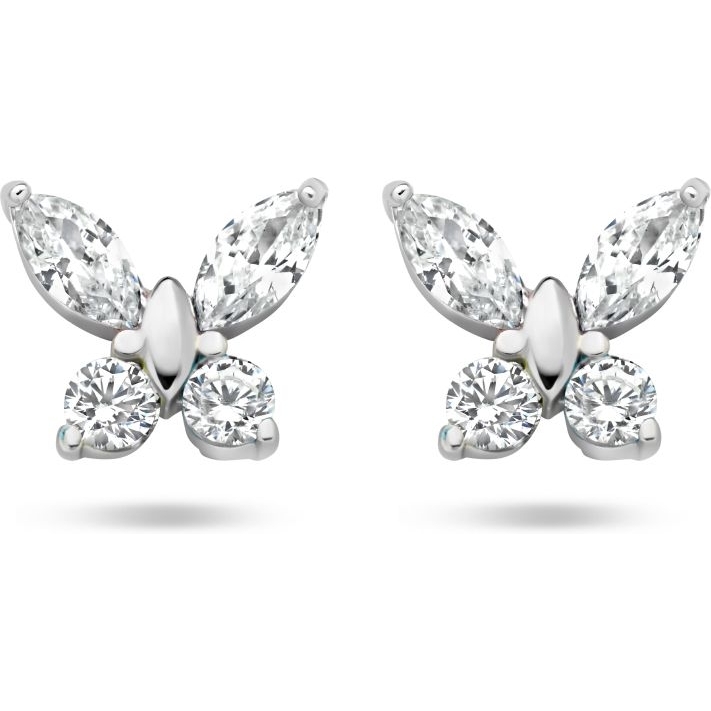 Treasure Collection 883541 Zilveren oorknopjes vlinder met zirkonia