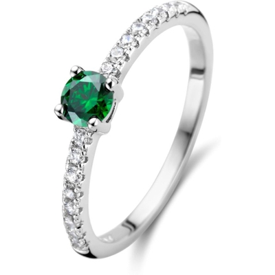Treasure Collection 883379 Zilveren ring met groen zirkonia