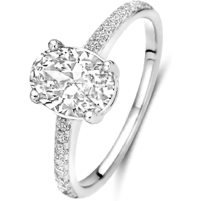 884502 Zilveren ring met zirkonia
