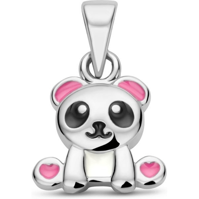 hanger emaille panda zilver gerhodineerd