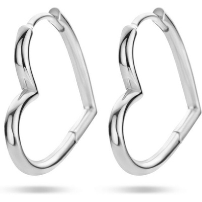oorringen hart zilver gerhodineerd