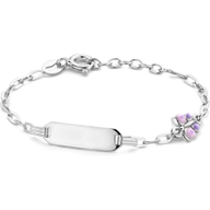 graveerarmband vlinder plaat 50 mm 11  2 cm zilver gerhodineerd