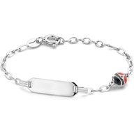 graveerarmband lieveheersbeestje plaat 50 mm 11 2 cm zilver gerhodineerd