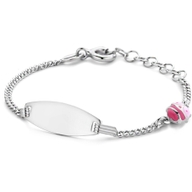 graveerarmband lieveheersbeestje plaat 65 mm 11  2 cm zilver gerhodineerd