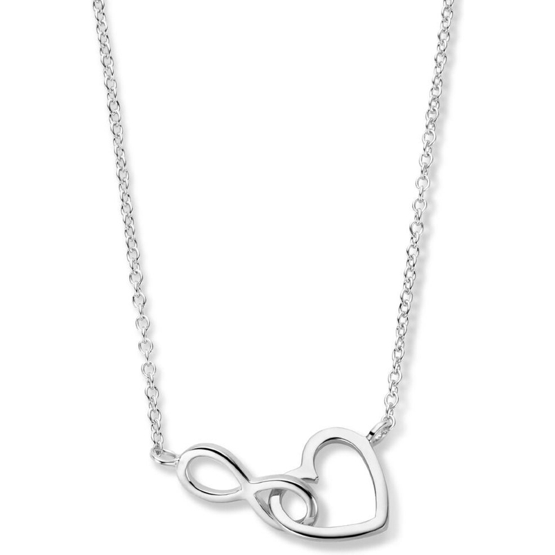 Treasure Collection 882823 Zilveren ketting met hart en infinity