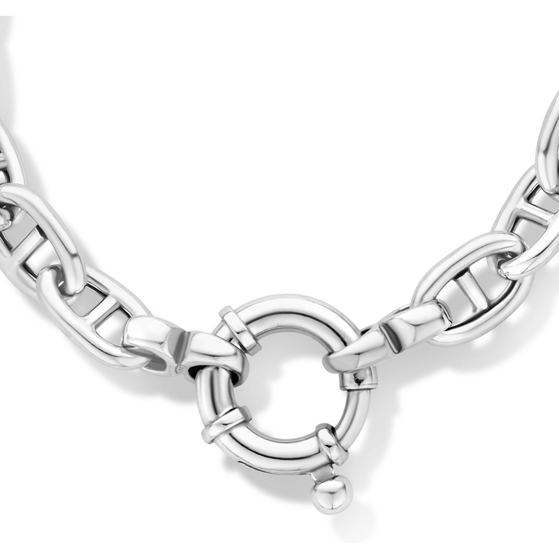 885033 Zilveren marine schakelketting 7,1 mm met springslot