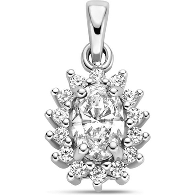 hanger zirkonia halo zilver gerhodineerd